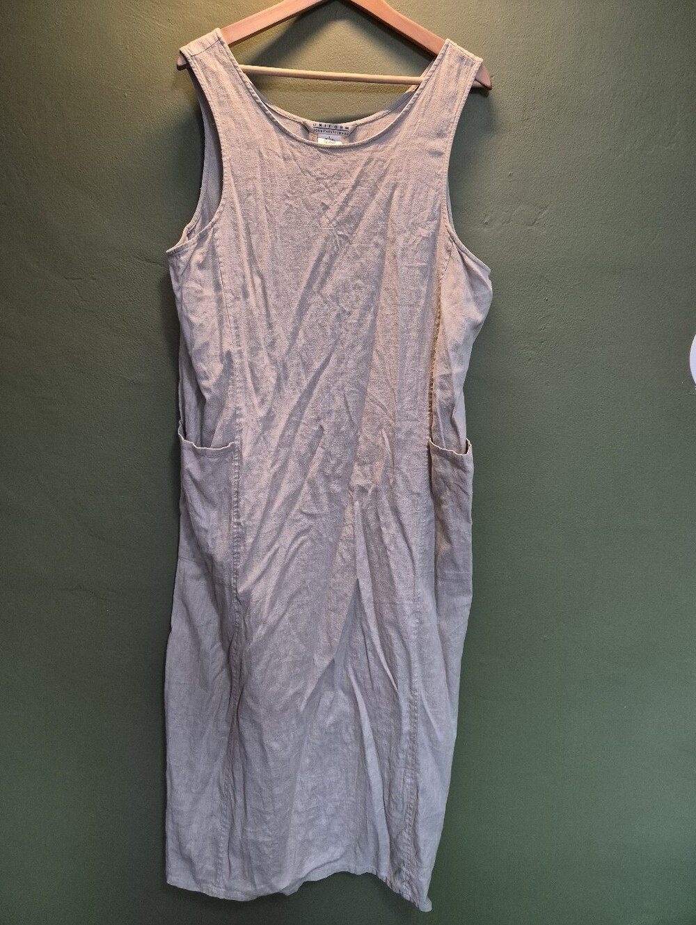 John Paul Richard Uniform Linen Blend Sleeveless Midi Dress Large
